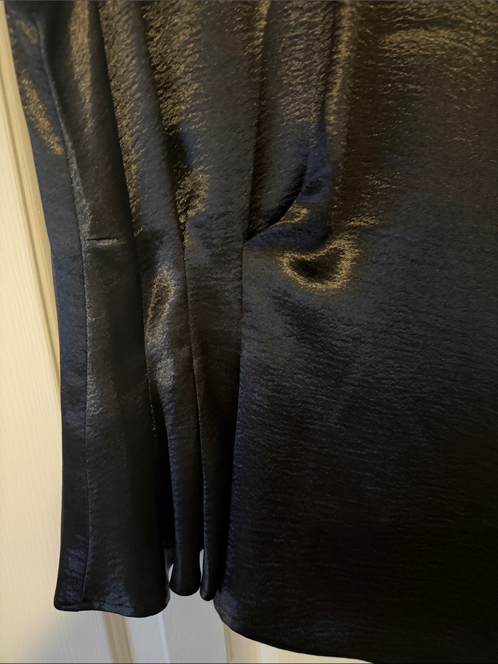 Express Black Satin-Look Sleeveless Asymmetrical Camisole - Picture 4 of 5